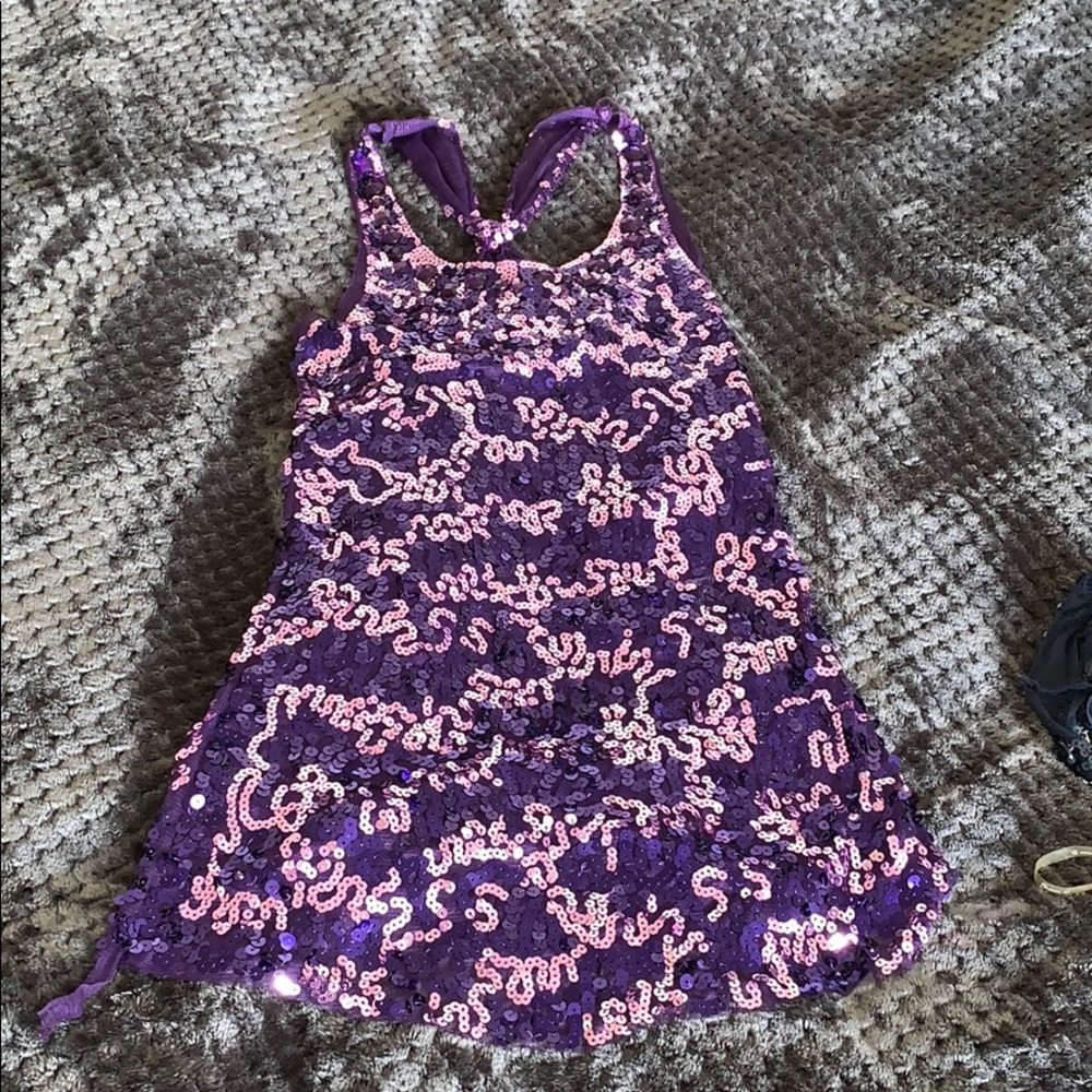 Purple sequins tank top